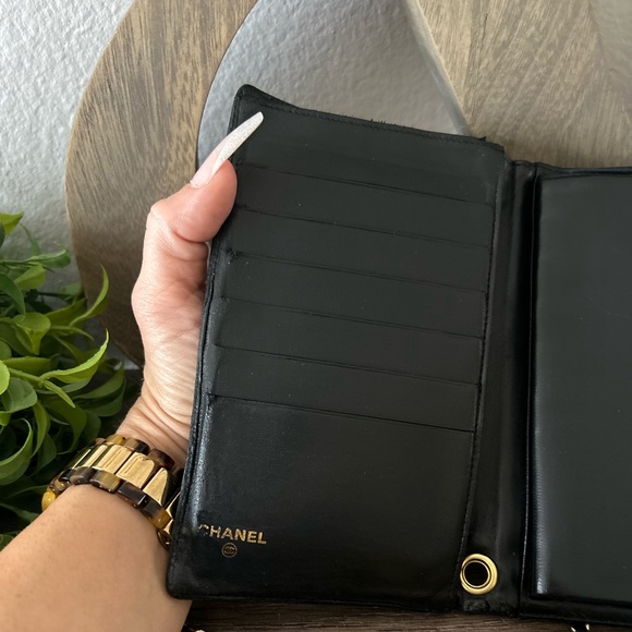 ⚜️🖤Chanel Caviar Timeless Wallet with Chain Chunky Vintage Gold Tone Crossbody - Picture 9 of 16